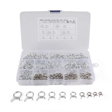 150Pcs Stainless Steel Hose Clamps and Spring Clips Kit for Fuel Line and Water Pipe Connection