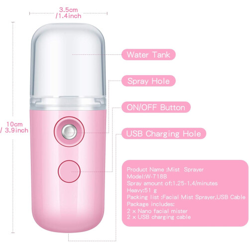 Nano Facial Mister: Ο τέλειος σύντροφος για ενυδάτωση δέρματος, εύκολο στη μεταφορά και 1