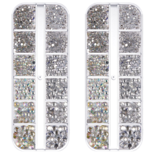 Pietre decorative cu spate plat pentru unghii, modele artizanale, cu laturi multifațetate, sticlă K9 de înaltă calitate, gamă largă de
