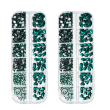 Vielseitige Nagelkunst, kristallklare, farbenfrohe grüne Multifunktions-Bling-Nageldekoration für Kunst- und DIY-Projekte für Halloween-Partys und