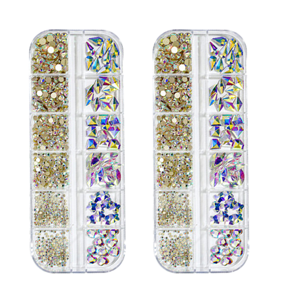 Sparkling Light Blue Rhinestones, Multi-Faceted Sides Flatback Crystals For High-Quality K9 Glass, Rhinestones Set For Versatile Decorations Includin