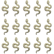 Apliques de luxo para unhas acrílicas, strass brilhantes em formato de cobra, enfeites de unha em 3D com tema de cobra, arte elegante para unhas com