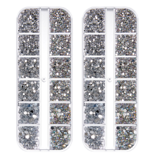 Gemas brilhantes para unhas, strass transparentes com base plana para decorações DIY deslumbrantes, sem necessidade de aplicação a quente para