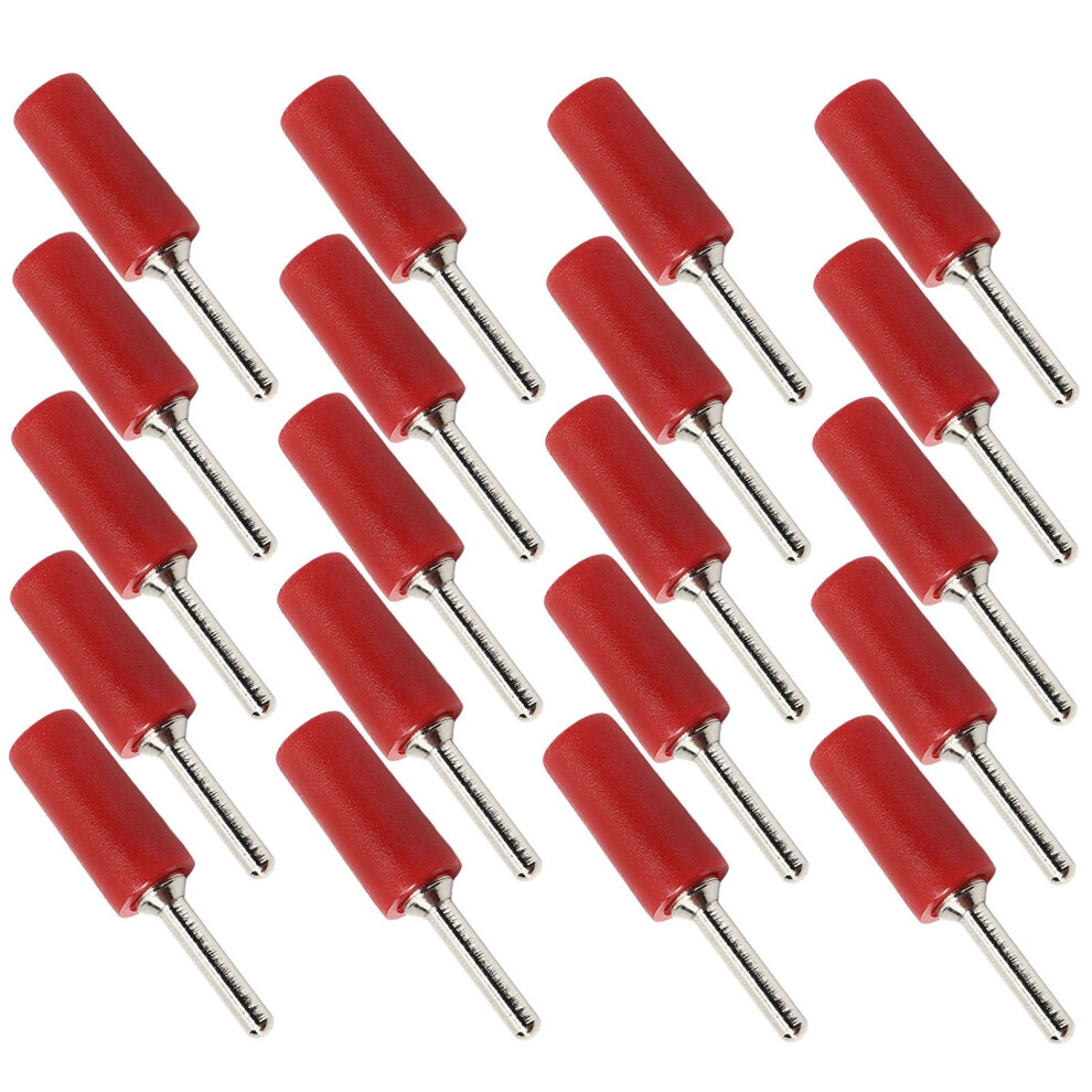 20Pcs 2Mm Banana Plug Set Nickel Brass Waterproof Connectors Red Colour 9391376062428