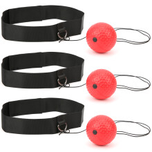 3er Set aus boxenden Kopf-Hüpf-Response-Bällen, Rot, 67 cm Gurtband