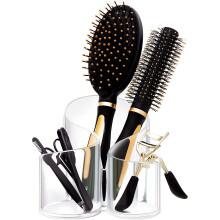 Boîte à maquillage élégante et multifonctionnelle, en acrylique transparent offrant une visibilité optimale, avec une base antidérapante et