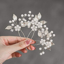 Accessoires de coiffure pour femmes et filles, pinces à cheveux en perles et strass, en alliage doré, taille unique, lot