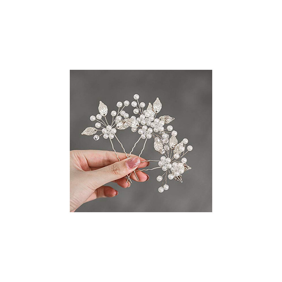 U Shape Rhinestone Flower Hair, Bride Wedding Headpieces Comb with Sparkle for Wedding Hairstyles (Free Size) For Halloween Parties For Nightclubs