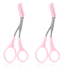 Safe Design Eyebrow Trimmer Scissors, Ergonomic Handle For Men And Women, Detachable Comb Facial Hair Removal Tool, Perfect Eyebrow Shaping At Home