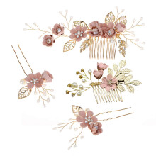 Elegante Haarkämme, florales Kristallblatt-Design, Braut-Haarschmuck mit Perlenbesatz, verstellbare Haarspange und flexibles Design – für Ihre