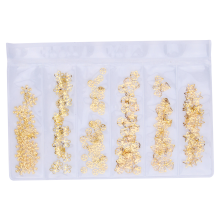 Kit de ensueño del artesano, piezas de metal ultrafinas de especificaciones mixtas para crear elegantes decoraciones de uñas DIY, pegatinas
