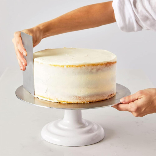 Stainless Steel Cake Scraper and Smoother for Smooth Edges and Easy Cake Decorating 1