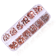 Kit de artesanato premium com strass de alta qualidade em vidro K9 para unhas, ideal para diversos estilos e tamanhos. Crie decorações versáteis e