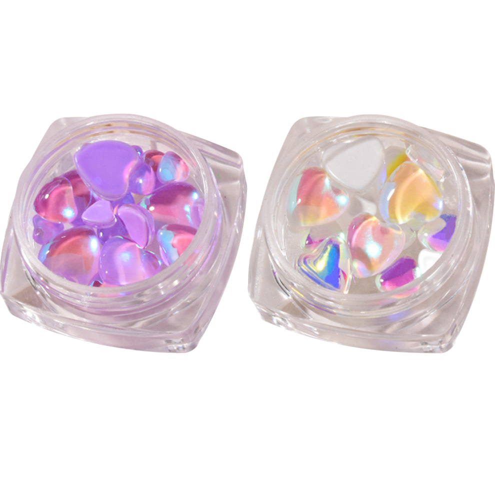 DIY Nail Art Decoration, Chic Nail Fashion Resin Love Rhinestone Charms Transparent Crystal Rhinestones (Heart Shape) For Halloween Parties