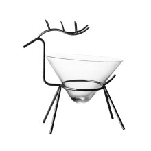 Deer Shape Cocktail Glasses and Black Metal Wine Cups for Home Bar Cafe and Restaurant Decor