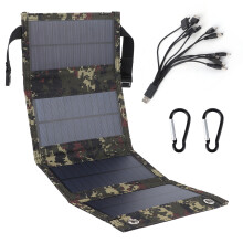 Solar Panel Charger With USB Output, Portable Solar Panel For Outdoor Activities Lightweight Folding Design Monocrystalline Silicon Cells High