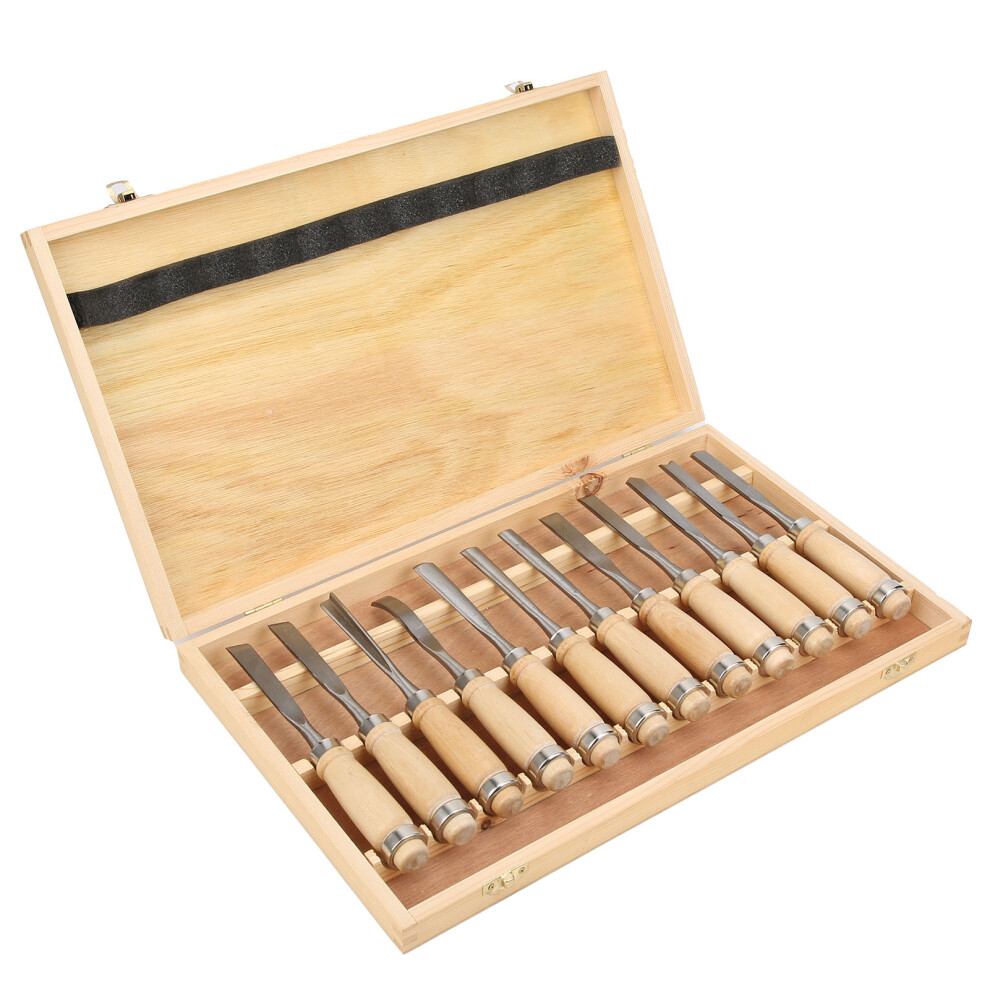 12Pcs Steel & Wood Carving Tools Set Â Engraving Knives & Chisels (19.7Cm-39.6Cm) 7621379475447