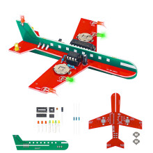DIY Airplane Kit with LED Lights, Beginner Soldering Project for STEM Education Aviation Model EK8486