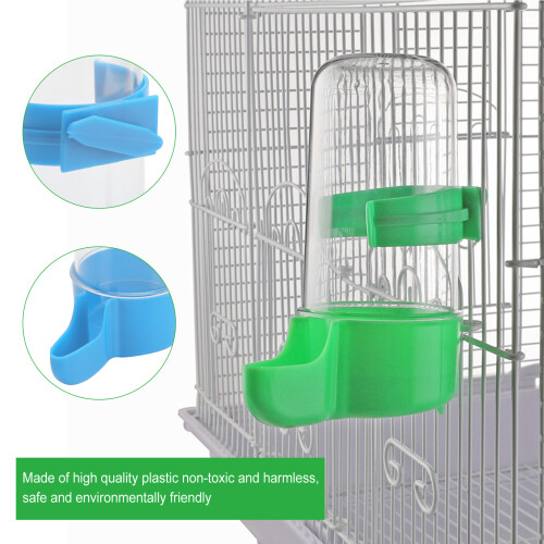 Birds Automatic Feeding & Drinking Dispenser 3Sets 0.5L Capacity Parrot Waterer 2