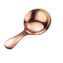 Stainless Steel Spoon Teaspoon Rose Gold Short Handle Glossy Polished Flatware Pudding Sugar Soup Spoon