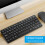 2.4G Wireless Keyboard Mouse Combo, Slim Black, 64 Keys, Adjustable DPI 4