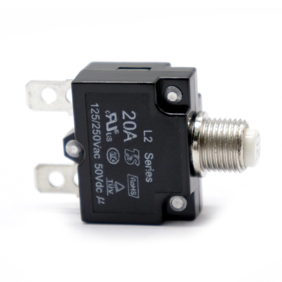 Ac 125/250V 20A Reset Thermal Overload Circuit Breaker Black 4051382550139
