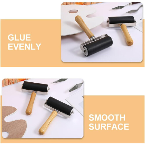 3pcs Printmaking Roller Ink Applicator Kit For Art Crafting Smooth Surface Ergonomic Handle For Stamping Embossing 1