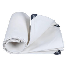 White Tarp Tent PVC Waterproof Tarpaulin Groundsheet 1.5x3m (4.9ftx9.8ft) Heavy Duty With Grommets For Garden Camping