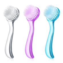 Scuab Scríobtha le haghaidh Cúraim Craicinn, Scuab Glantacháin Aghaidhe le Brístí Boga agus Scuab Silicone, Scuab Dearaidh Inaistrithe 2-in-1 le