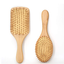 Natural Wooden Bamboo Paddle Brush, Eco Friendly Hairbrush for Thick Thin Curly Hair, Promote Blood Circulation Reduce Hair Loss, 2Pcs For Nightclubs