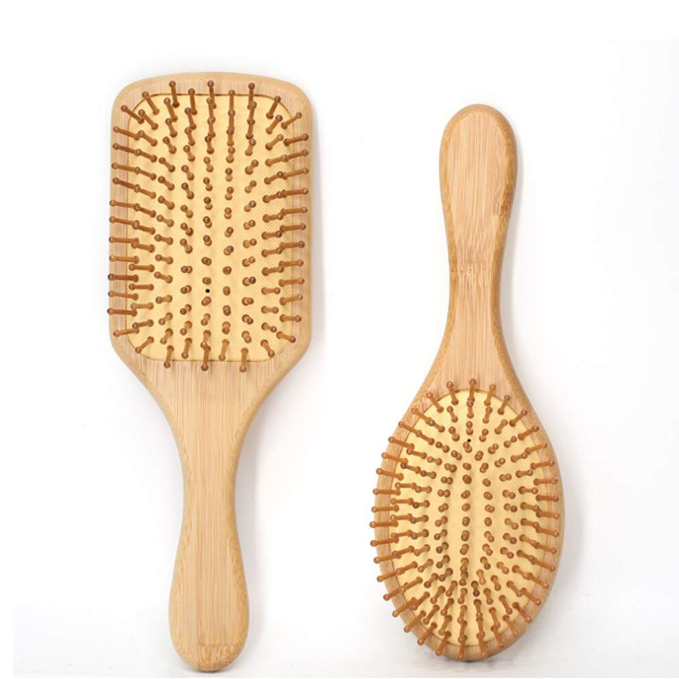 Unisex Natural Wooden Bamboo Hairbrush, Eco Friendly Hairbrush For Women Men, Promote Blood Circulation Reduce Hair Loss, 2Pcs For Halloween Parties
