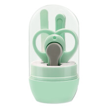 Luxe babynagelverzorgingsset, roestvrijstalen nagelknipper met gebogen snijranden, pincet met afgeronde punt en zachte glazen nagelvijl, alles in een