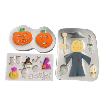 Kreative Halloween-Silikonformen, Schokoladen-Dekorationsformen für Kuchen und Kekse, mehrteiliges Formenset für vielseitiges Backzubehör,