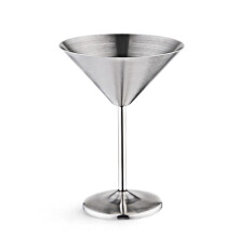 Stainless Steel Martini Cocktail Glass Unbreakable Silver Stem Wine and Champagne Glass