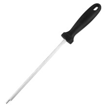 Knife Sharpener 6.5 Inch Carbon Steel Rod With Comfort Handle Portable Kitchen Knife Sharpener Easy Hanging Tool
