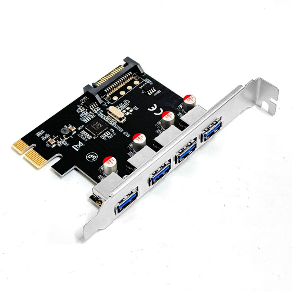 Pcie Usb Expansion Card 4Port Usb 3.0 5Gbps Data Transfer Windows Compatible Plug And Play Capacitor Red 9199774633000