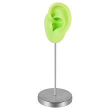 Soft Silicone Ear Model For Tattoo Practice Green Left Ear, Earring Display, Piercing Tools, Display Stand Kit