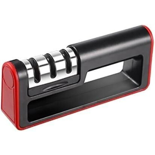 Professional Knife Sharpener with Ergonomic NonSlip Grip and Quick Sharpening Slots for Kitchen
