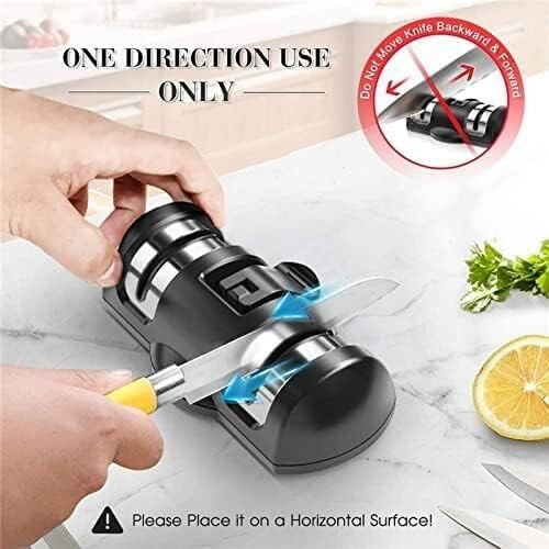 Professional Knife Sharpener with Ergonomic NonSlip Grip and Quick Sharpening Slots for Kitchen 2