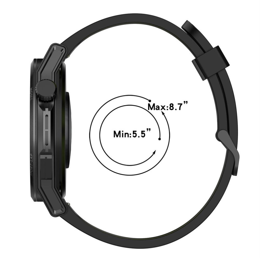 22Mm Silicone Replacement Straps For 46Mm Smartwatches, Black 5051382292687