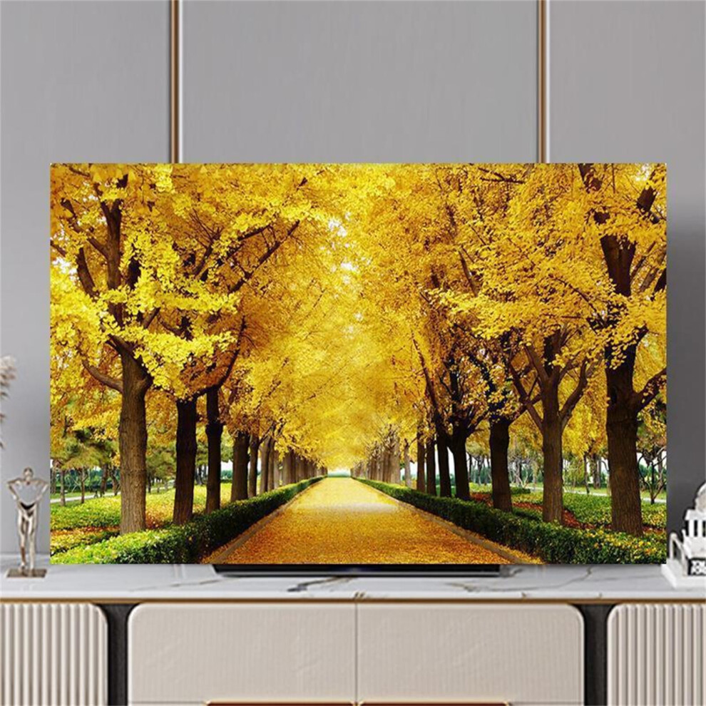 Universal Tv Dust Cover With 3D Maple Leaves Print, Elastic Allinclusive Protector For 3739 Inch 9199774633727
