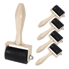 Printmaking Rollers 5Piece ErgonomicHandle Set For Smooth Ink And Glue Distribution Durable Rubber For Stamping
