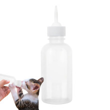 Kitten Milk Bottle 4 Oz Portable Pet Feeder For Walking Cats Rabbits Hamsters Puppy Travel White Pointed Tip