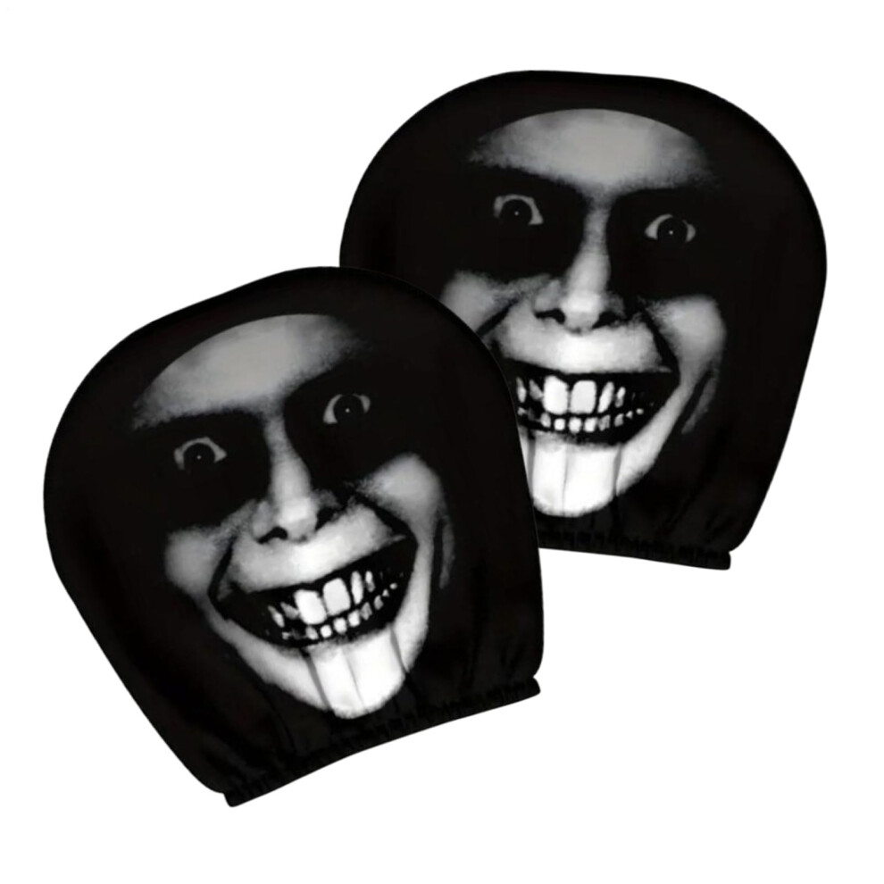 Car Headrest Cover Halloween Funny Car Accessories Universal Fit Breathable Washable Protector Black 9199774634434