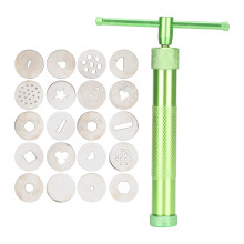 Rotary Clay Extruder Stainless Steel Mud Gun for Pottery Craft 300ml Capacity