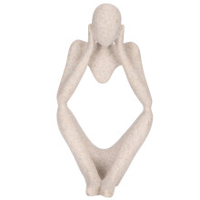 Design creativo, scultura astratta ecologica, stile pensatore, arenaria, resina, decorazione moderna, pregevole fattura, decora il tuo spazio, i