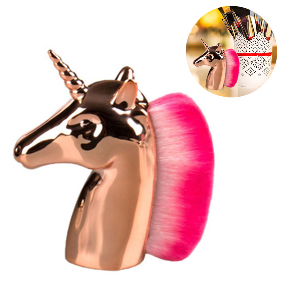 Face Brush For Powder Foundation, Resilient Bristles, Soft Bristle With Ergonomic Design, Unicorn Makeup Brush, Perfect Gift For Women And Girls