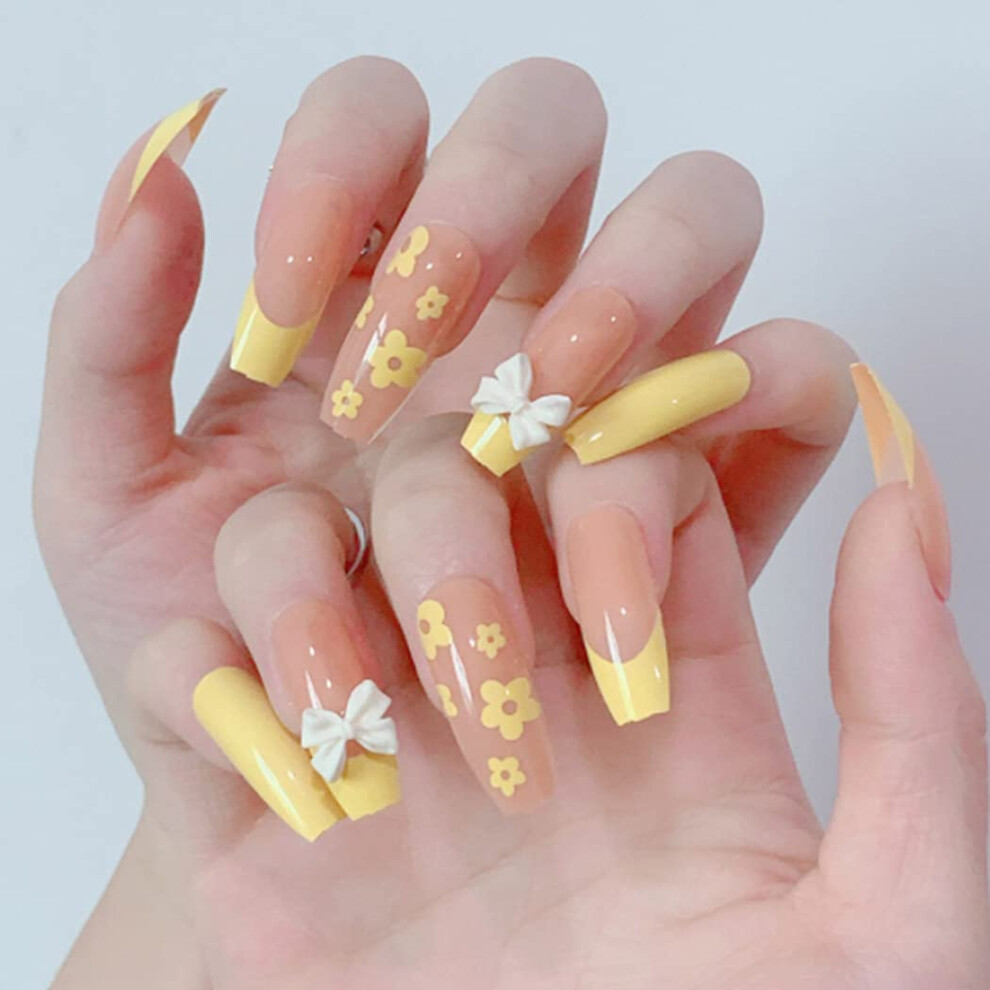 False Nails With Designs, Non-Toxic Acrylic Nails Glossy, Long Press On Nails For Convenient And Affordable Alternative To Nail Salon For Nightclubs