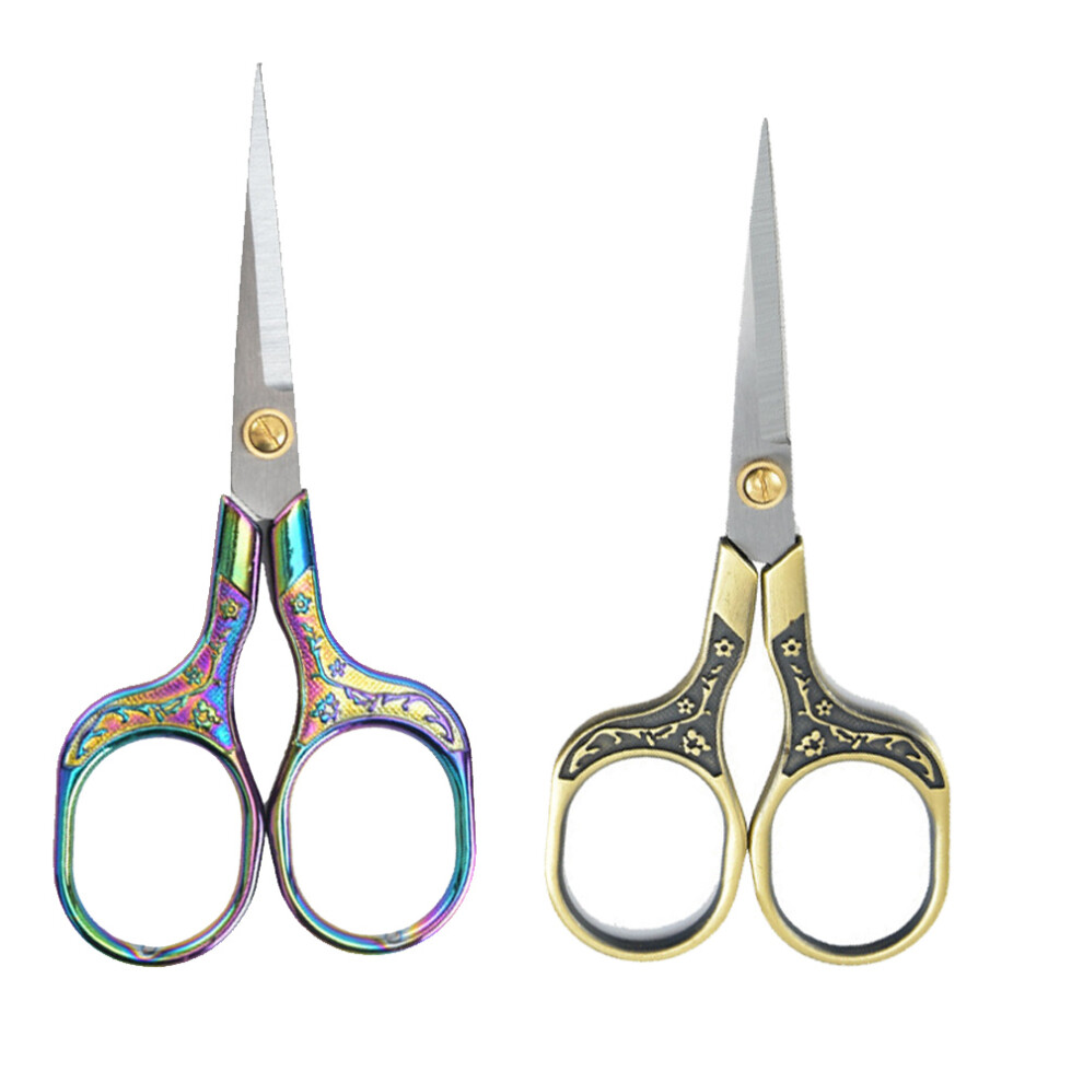 Embroidery Scissors, Vintage Design Stainless Steel Shears with Sharp Blades, Multipurpose Crafting Scissors Ergonomically Designed for Needlework, H