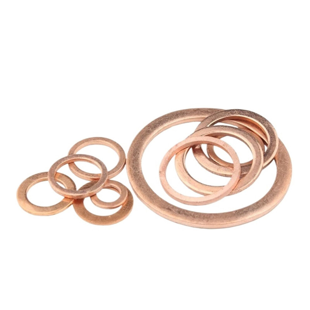 M6 Copper Sealing Washer 30Pcs Red Flat Gasket Ring Heat Resistance Leak Prevention 9199774636353